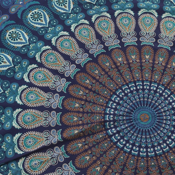 Mandala Hippie Bohemian Floor/Beach Mat Symmetrical Pattern Retro Room Decor - Picture 5 of 8